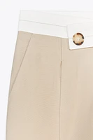 PANTALON LARGE TAILLE CONTRASTÉE