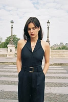 COMBINAISON HALTER CEINTURE AVEC LIN
