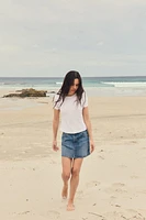 BACK SEAMED T-SHIRT