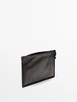 Small nappa leather pouch bag with knot