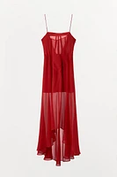 ROBE MI-LONGUE BUSTIER ASYMÉTRIQUE