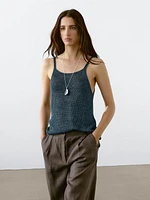 Top en maille à encolure américaine