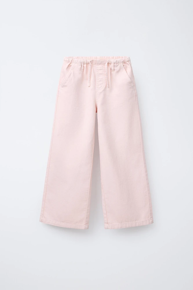 PANTALON FLUIDE À JAMBES LARGES