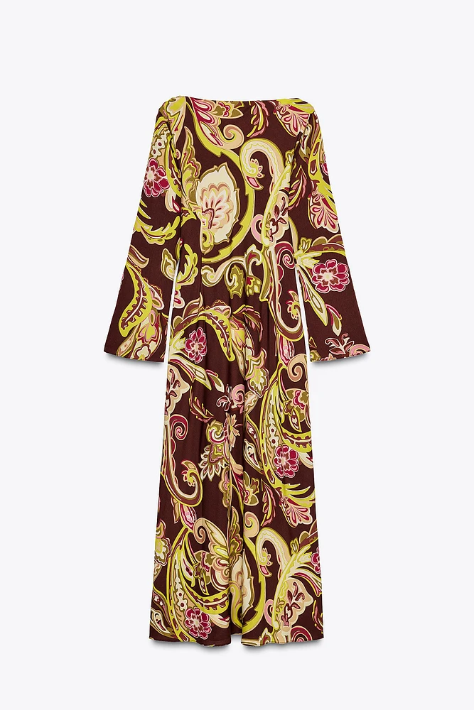 PRINTED MIDI DRESS