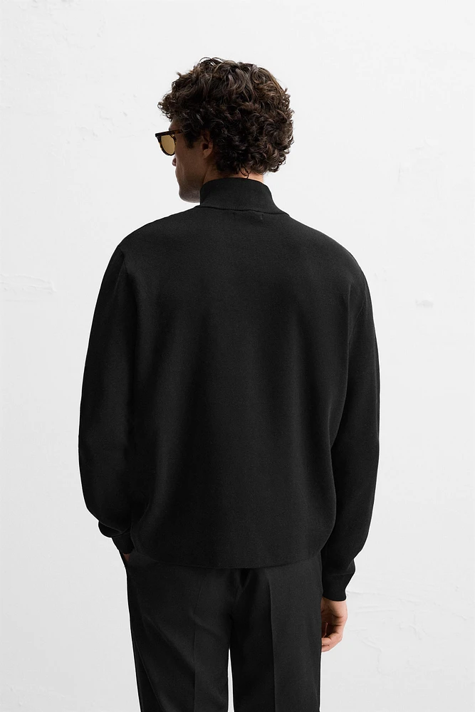 COTTON QUARTER-ZIP SWEATER