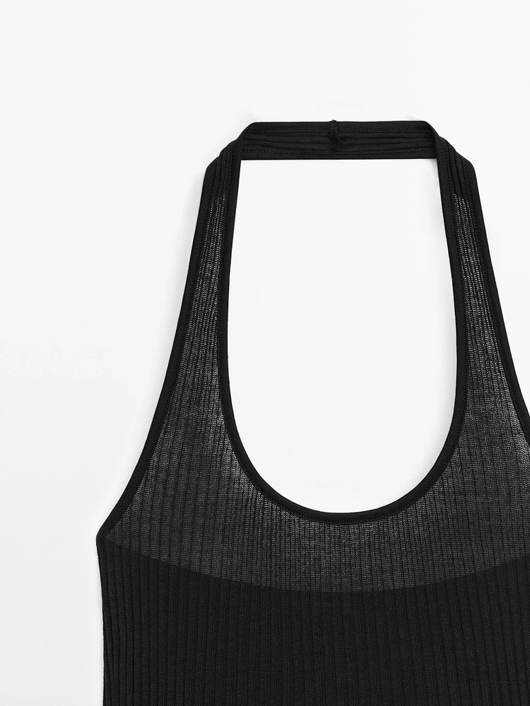 Ribbed halter top