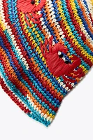 CHAPEAU MULTICOLORE TRESSÉ CRABE