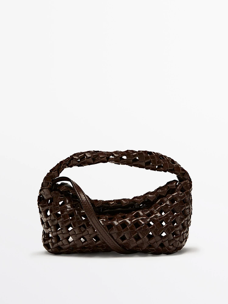 Nappa leather braided mini bag