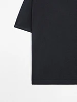 T-shirt en maille de laine mélangée à manches courtes