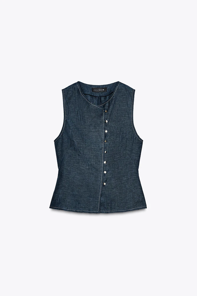 GILET CROISÉ EN LIN