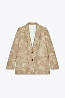 PRINTED BLAZER WITH SHOULDER PADS