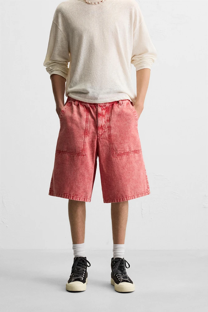 WASHED RELAXED FIT BERMUDA SHORTS