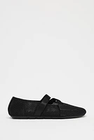 ELASTIC MESH BALLET FLATS