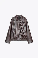 BLOUSON BOMBER MATIÈRE SYNTHÈTIQUE