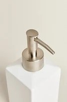 WHITE EARTHENWARE BATHROOM DISPENSER