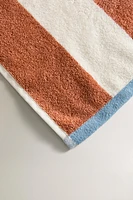SERVIETTE DE BAIN COTON RÉVERSIBLE RAYURES