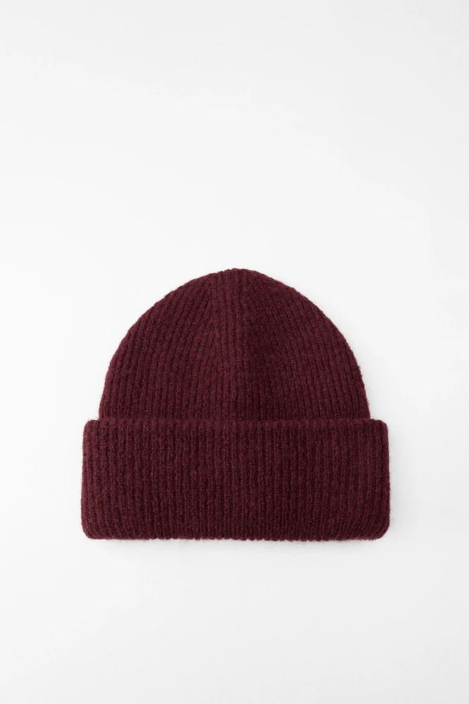TURNED-UP KNIT BEANIE