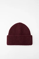 TURNED-UP KNIT BEANIE