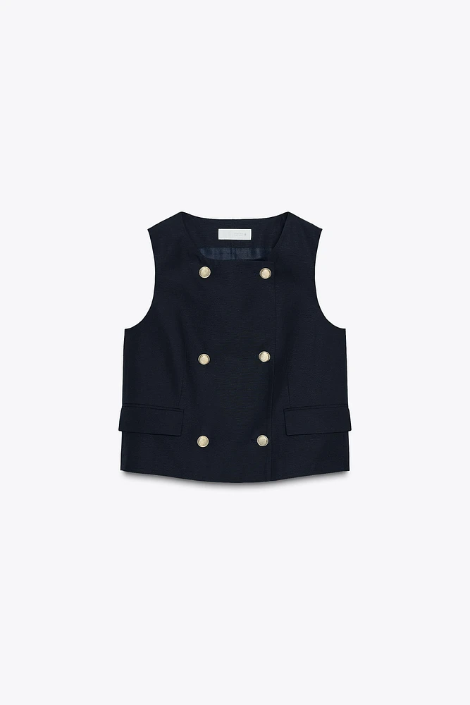 GILET CROISÉ PATTES DE BOUTONNAGE