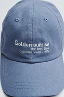 EMBROIDERED TEXT CAP