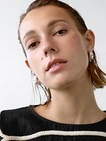 Blouse with contrast embroidery