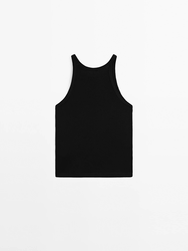 100% cotton halter top