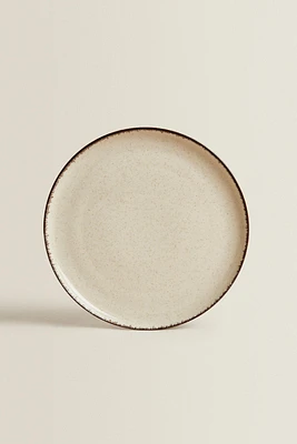 PORCELAIN DINNER PLATE WITH ANTIQUE FINISH RIM