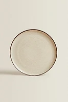 PORCELAIN DINNER PLATE WITH ANTIQUE FINISH RIM