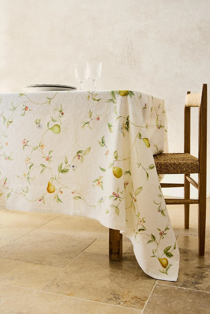 NAPPE COTON JACQUARD POIRES