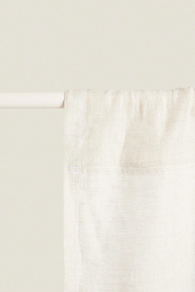 MEDIUM OPACITY DOUBLE-WIDE LINEN CURTAIN
