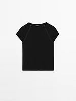 T-shirt manches courtes coutures contrastantes