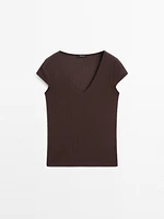 Pointelle cutwork T-shirt