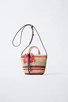 RAFFIA CROSSBODY BAG WITH CRAB CHARM