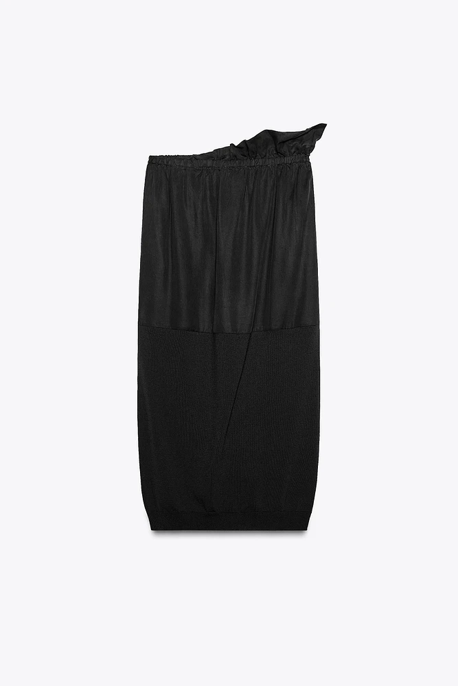 COMBINED KNIT MIDI SKIRT