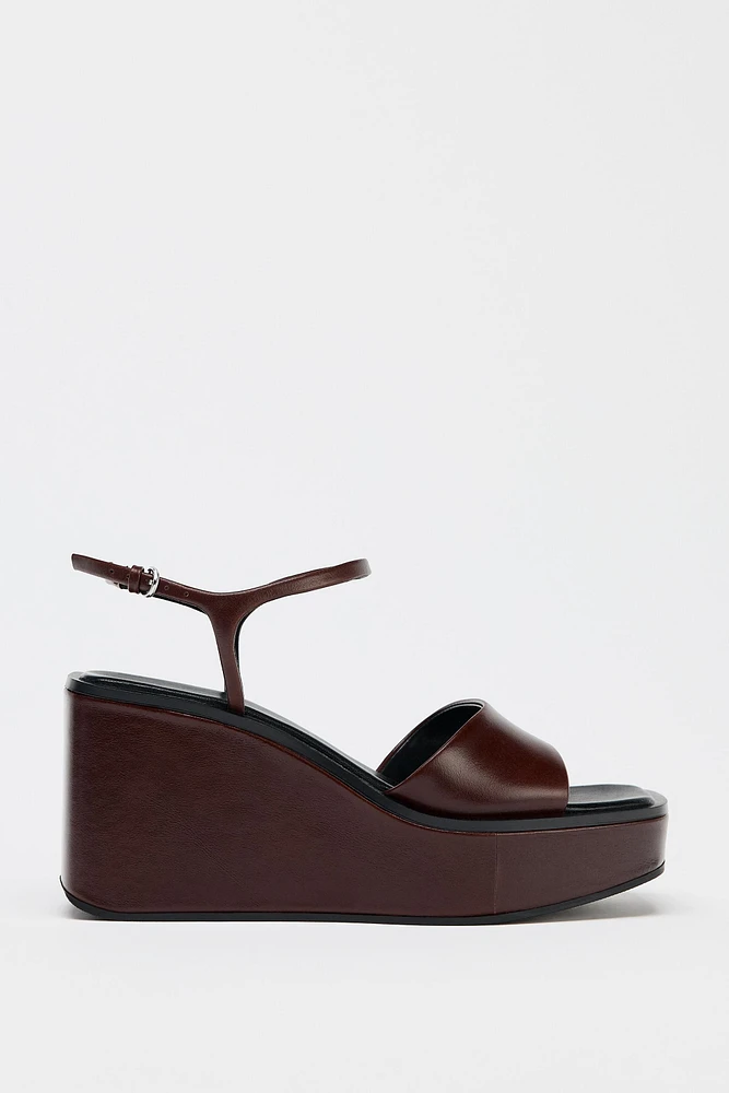 LEATHER PLATFORM WEDGES