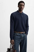 SILK WOOL BLEND KNIT POLO SHIRT