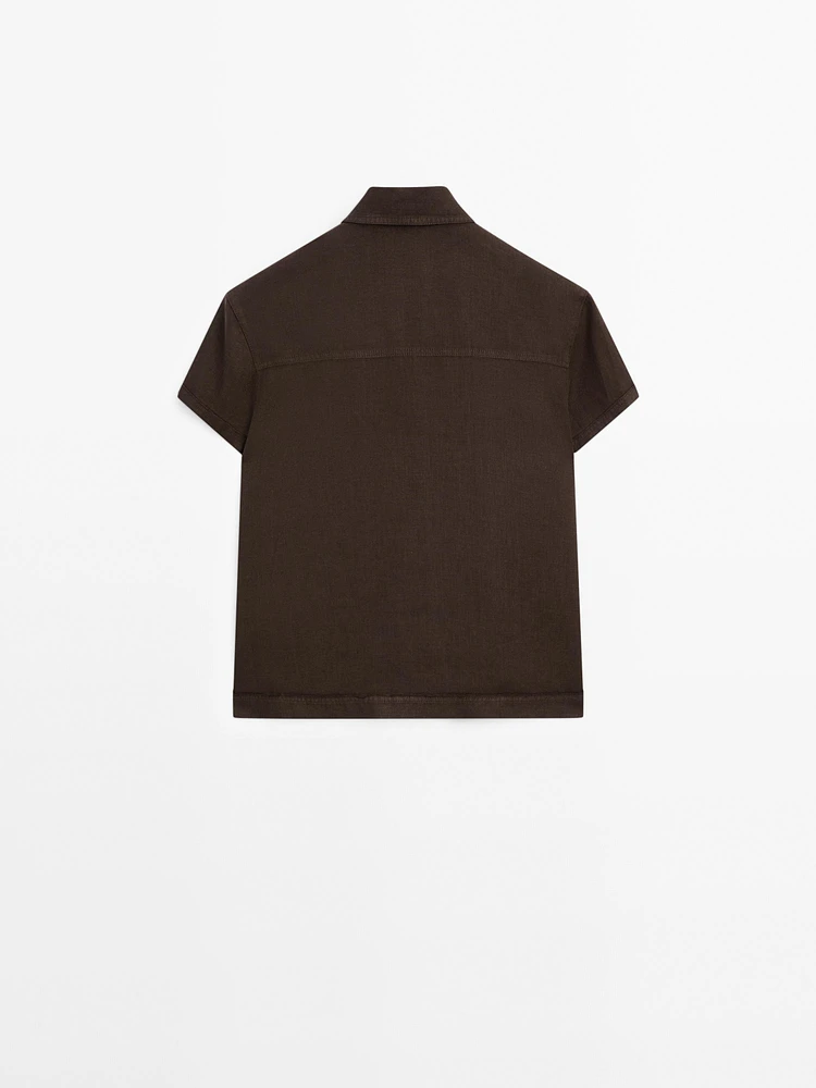 100% linen short sleeve shirt
