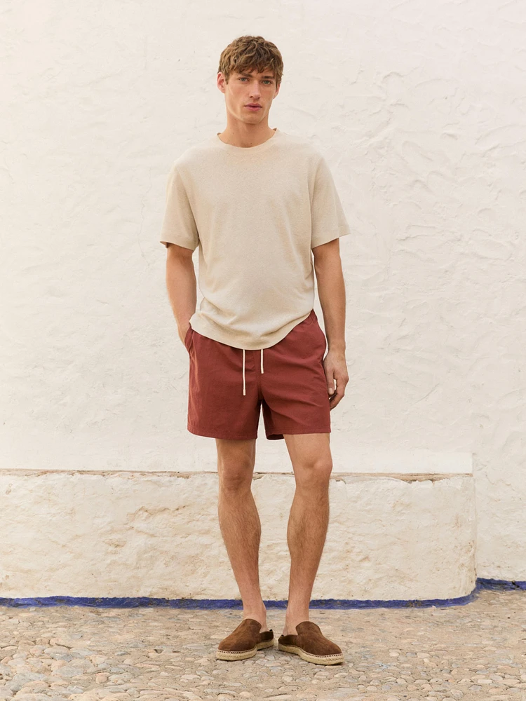Short de bain uni regular ft