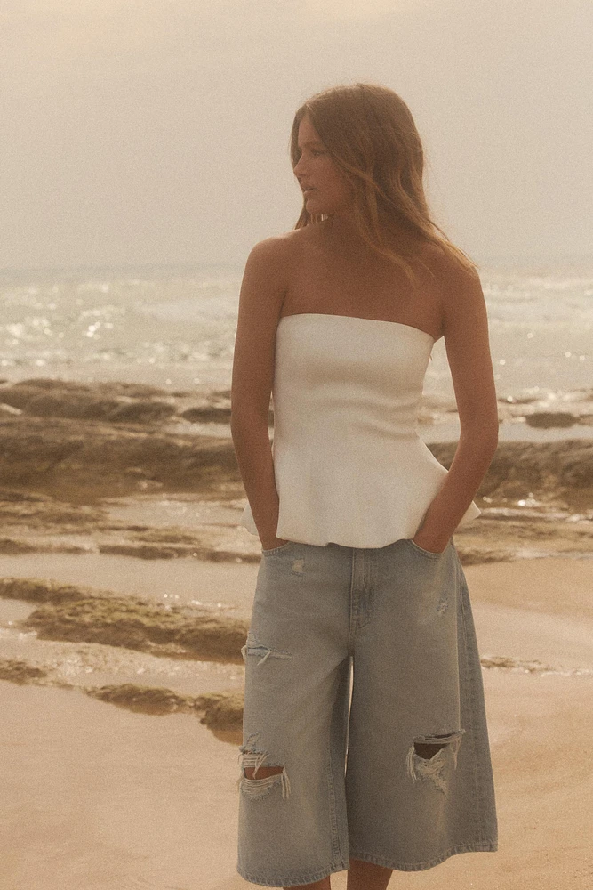 TOP BUSTIER PÉPLUM