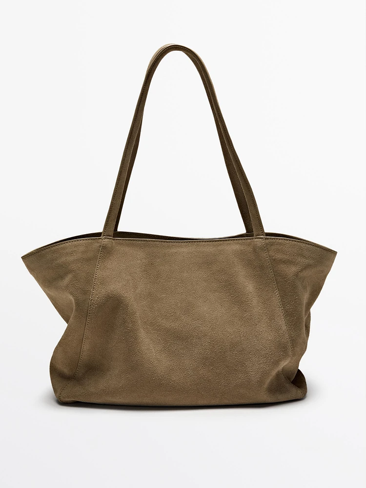 Sac demi-icon croûte de cuir