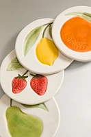 LOT DESSOUS DE VERRE GRÈS FRUITS (LOT DE 4)