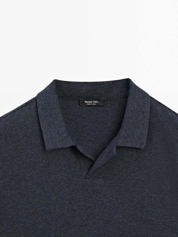 Polo manches courtes coton chiné
