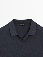 Polo manches courtes coton chiné