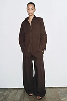 ZW COLLECTION POPLIN WIDE LEG PANTS