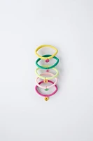 FIVE-PACK OF FRUIT CHARM HAIR TIES