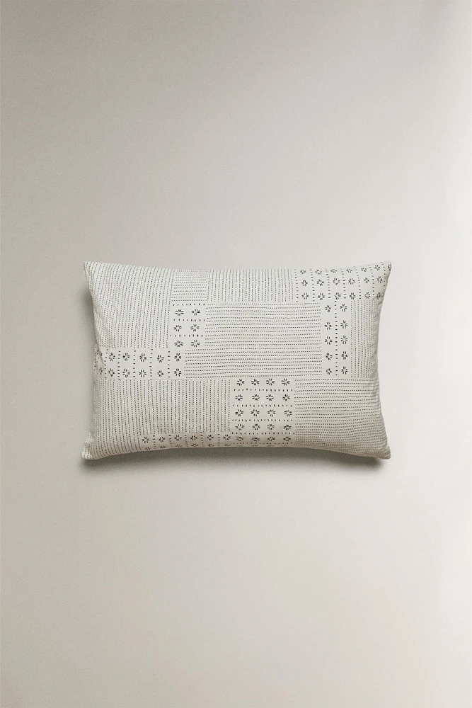 HOUSSE DE COUSSIN LIN PATCHWORK