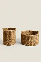 CYLINDRICAL SEAGRASS BASKET