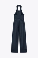 COMBINAISON HALTER CEINTURE AVEC LIN