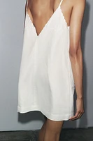 ZW COLLECTION EMBROIDERED LINEN DRESS