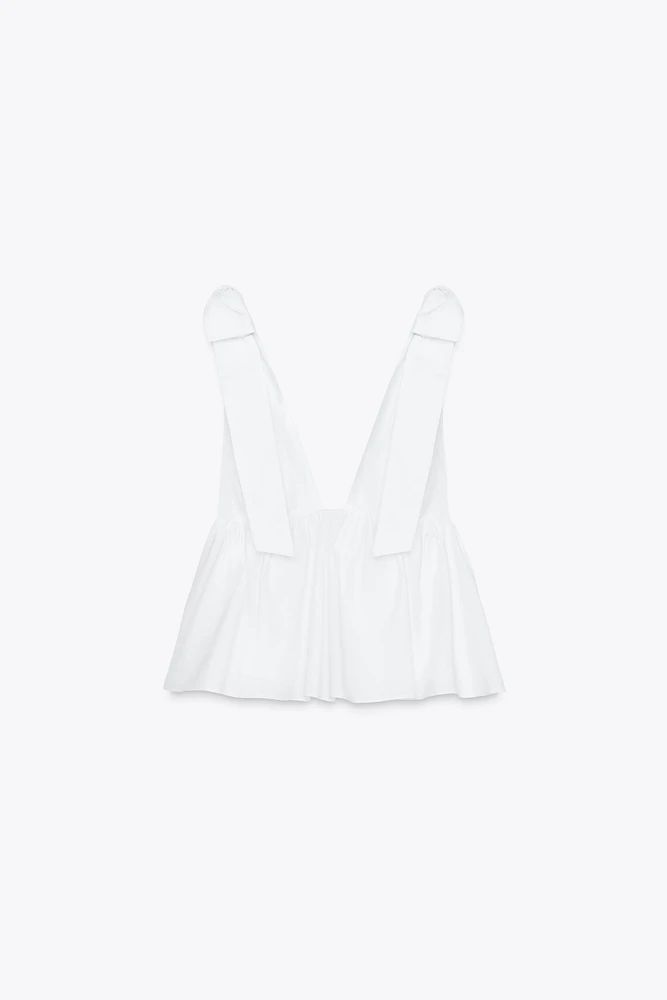 TOP POPELINE LACETS